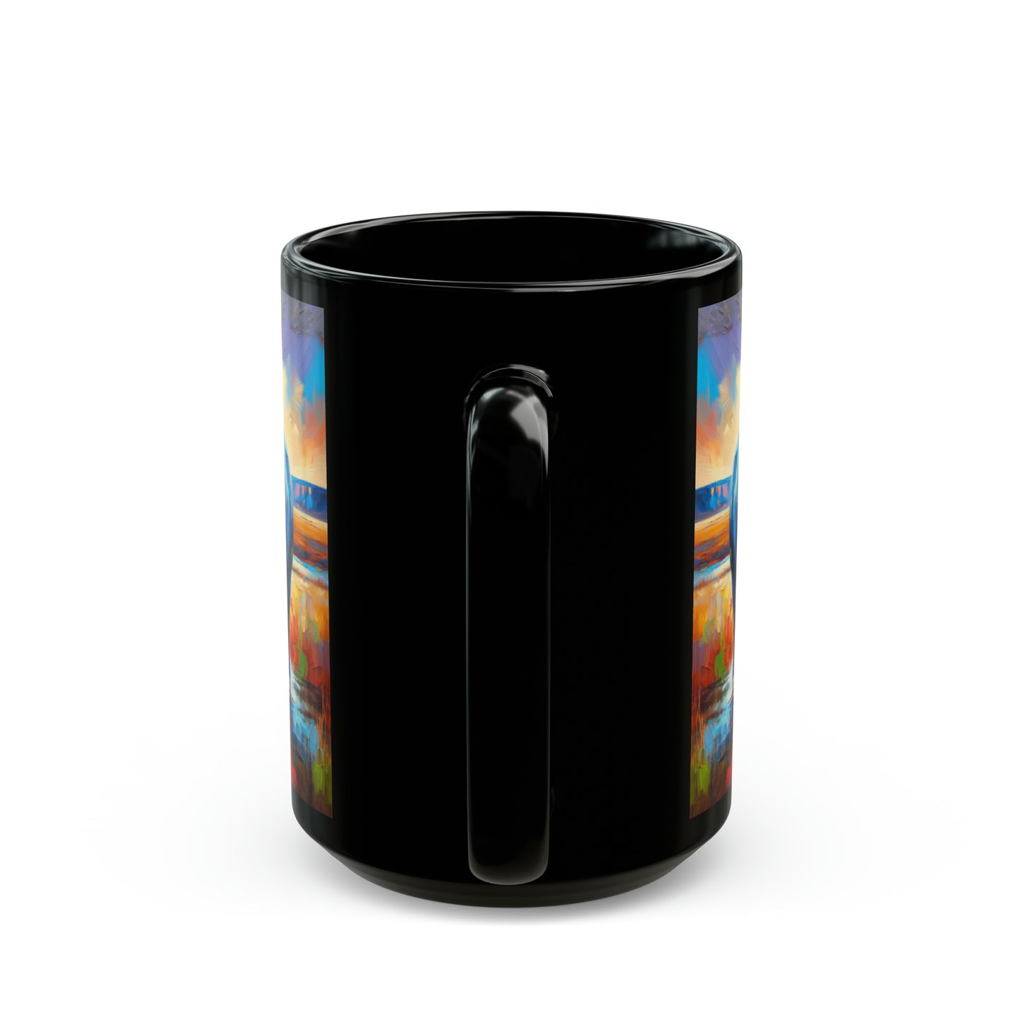 Lone Bison After Rain - Black Mug (11oz, 15oz)