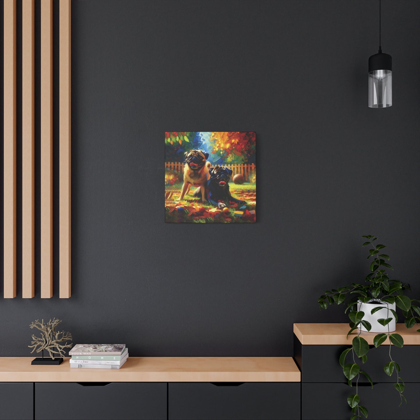 Pug Buddies Expressionist Canvas Art Print