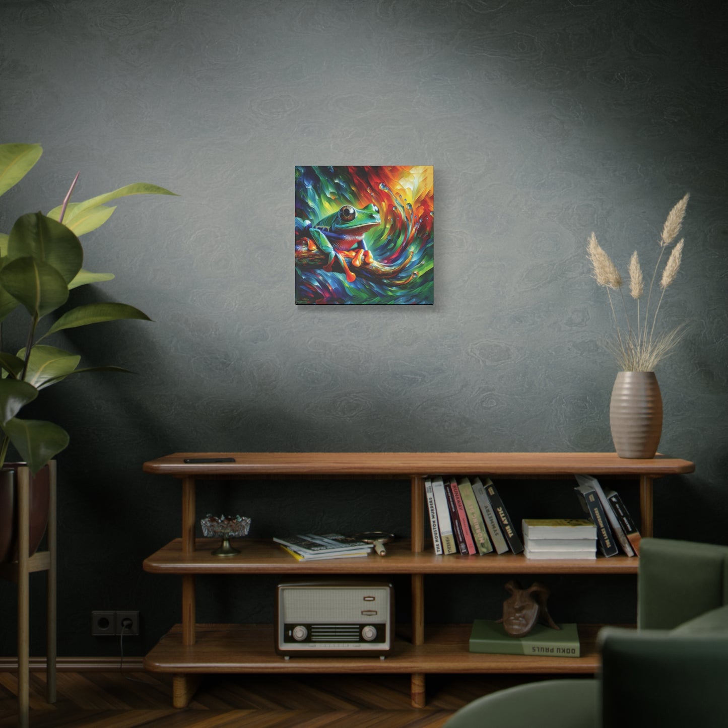 Treefrog Swirl Expressionist Canvas Art Print