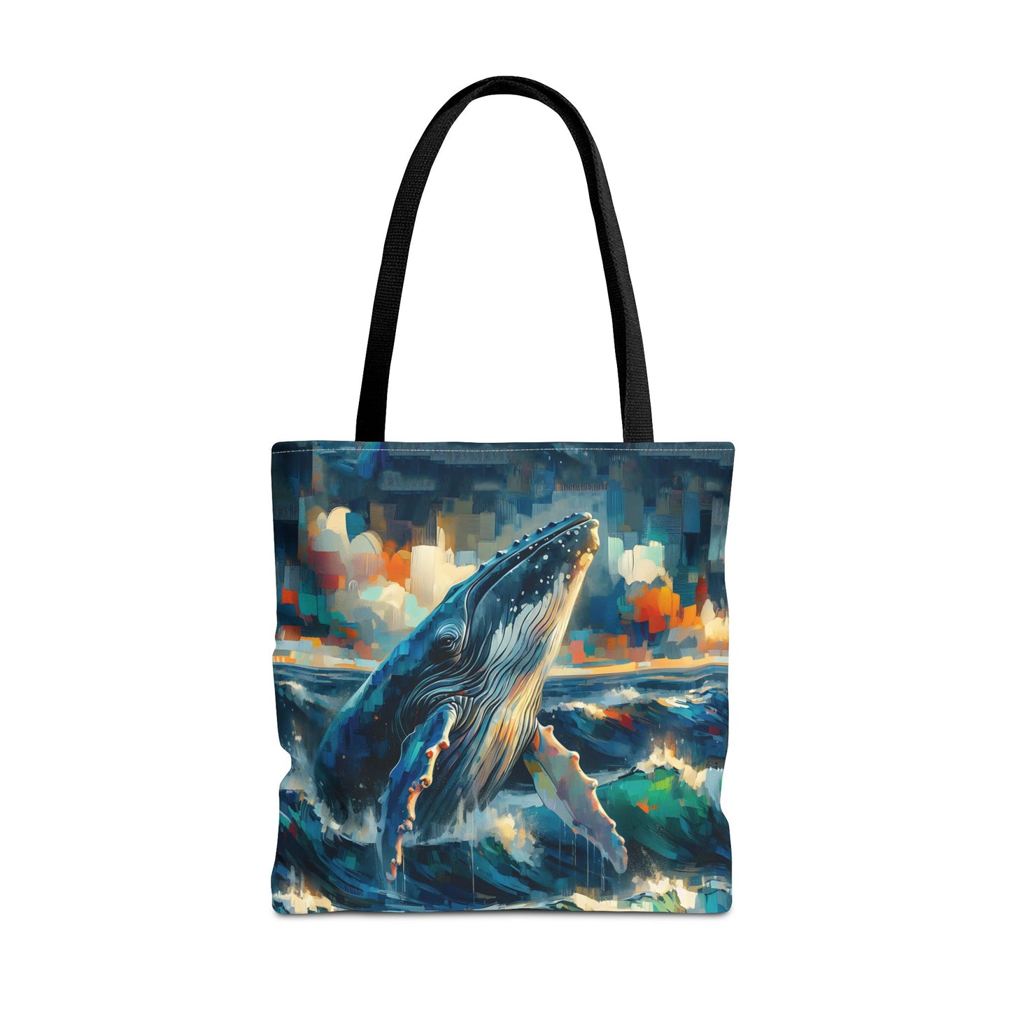Humpback Breaching - Impressionist Art Style Tote Bag