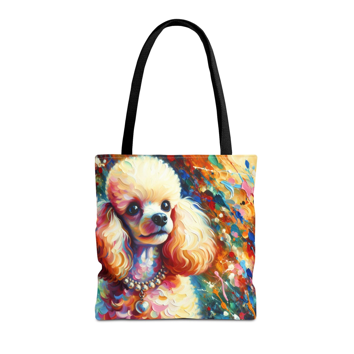 Cream Poodle with Pearls Tote Bag
