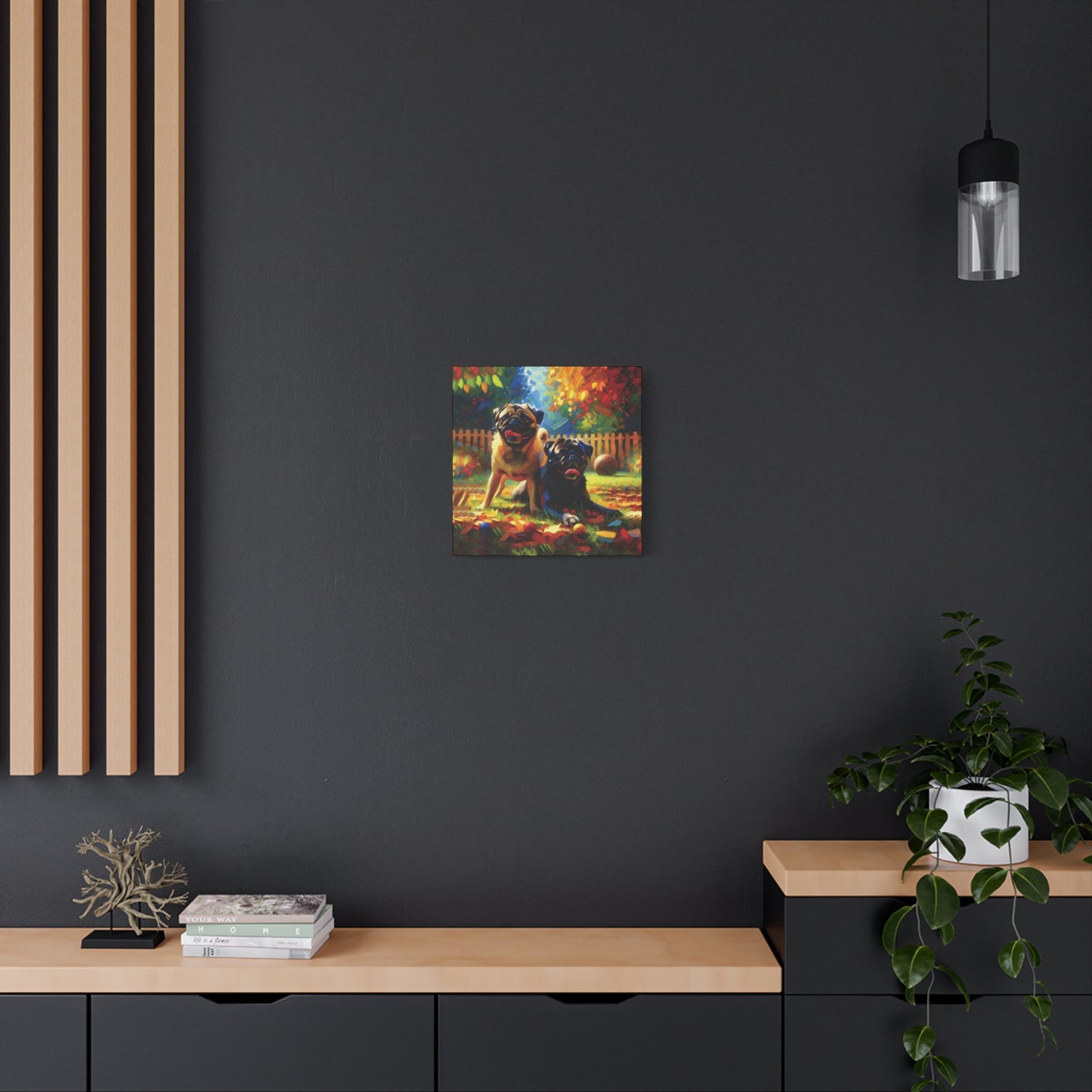 Pug Buddies Expressionist Canvas Art Print