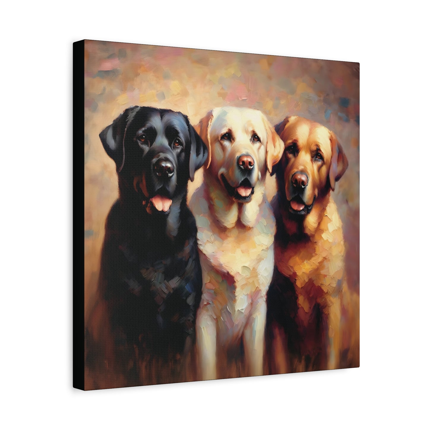 Canvas Print Labrador Retriever Trio Impressionist Style Art