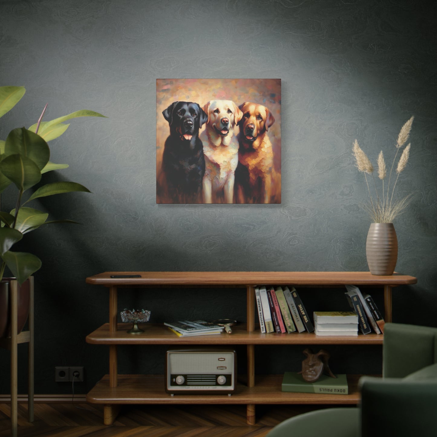 Canvas Print Labrador Retriever Trio Impressionist Style Art