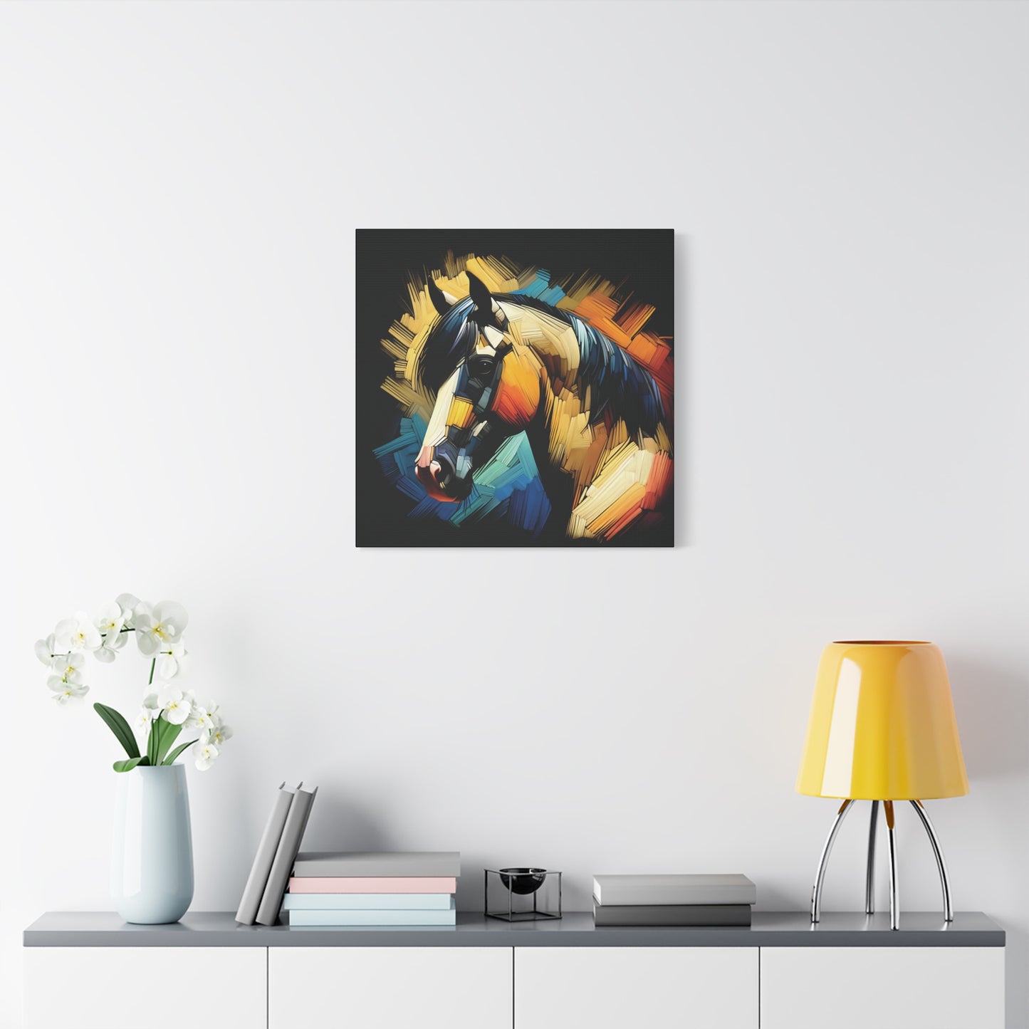 Horse Canvas Print - Bold Buckskin Horse Expressionist Canvas Wall Art