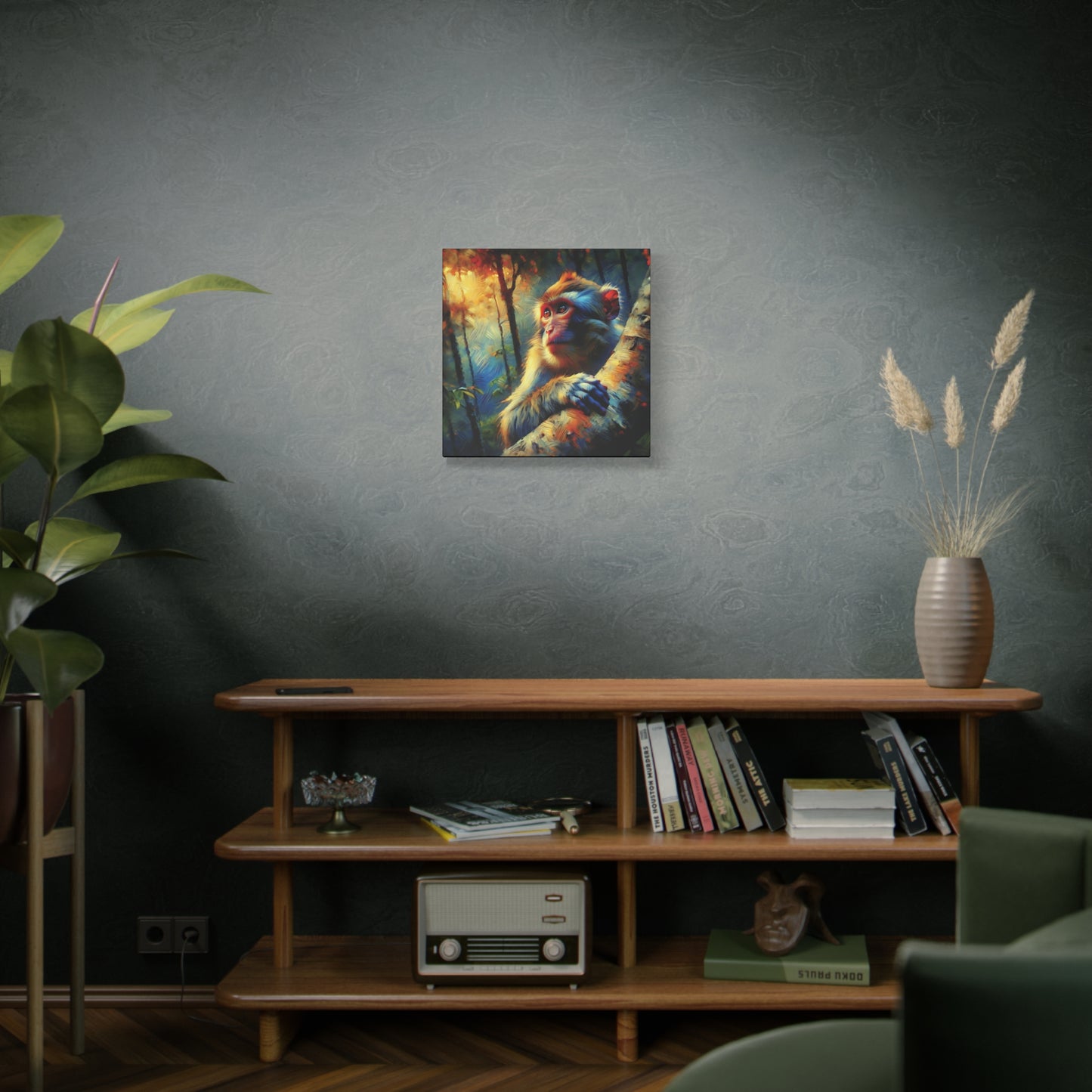 Monkey Wall Art - Rhesus Macaque Expressionist Canvas Art Print