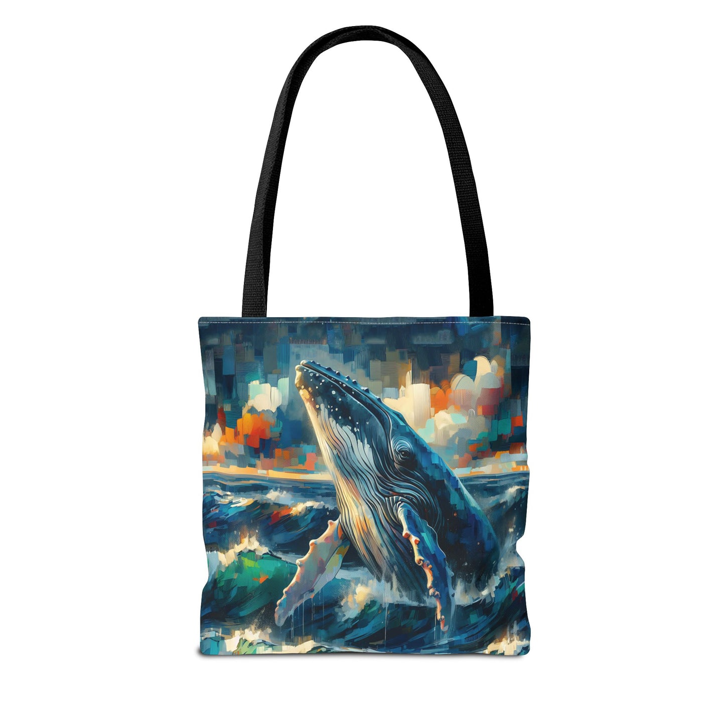 Humpback Breaching - Impressionist Art Style Tote Bag