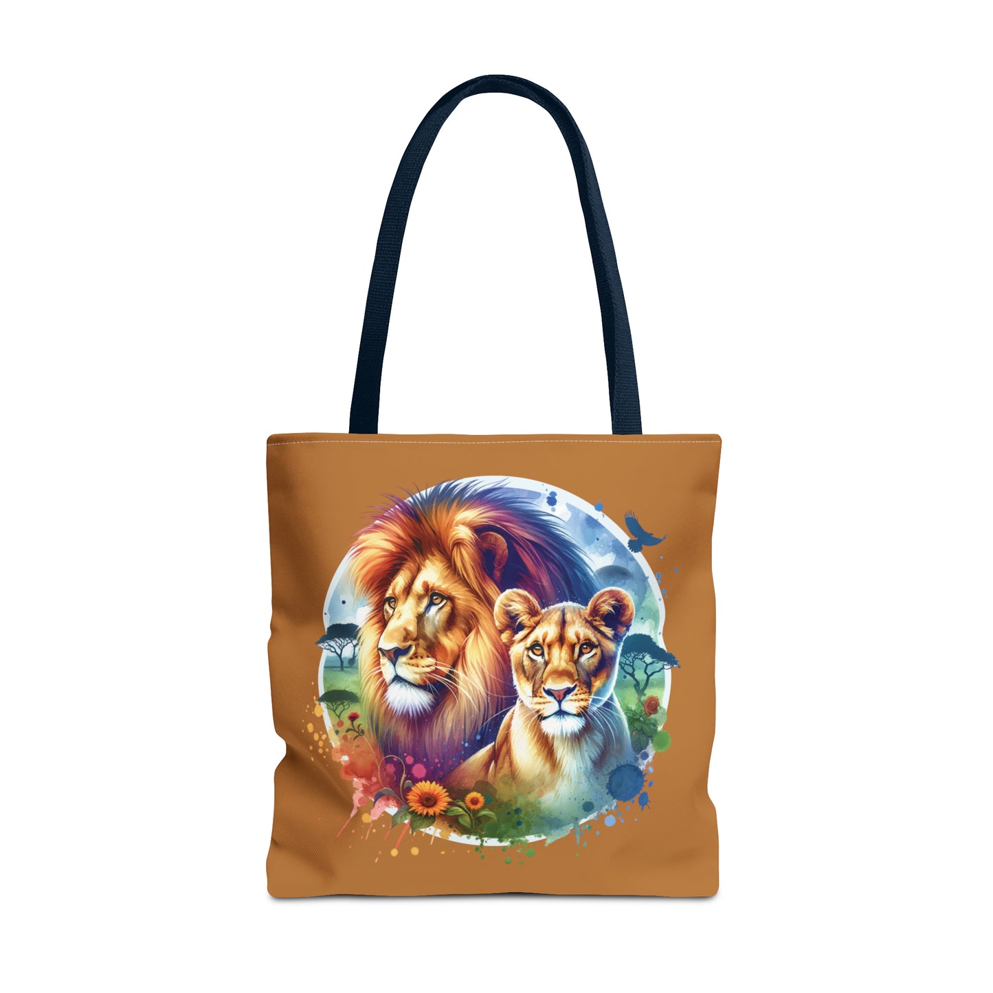 Lion and Lioness Watercolor - Tote Bag