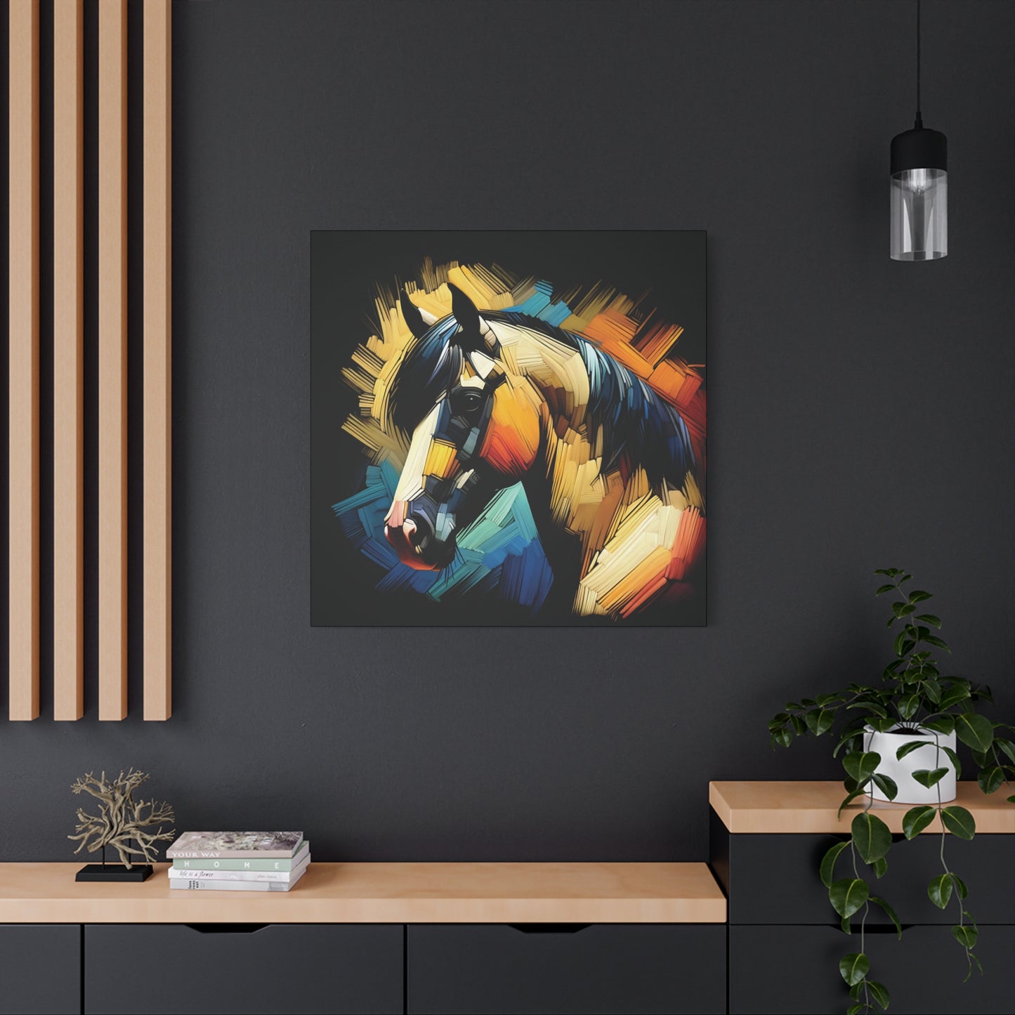 Horse Canvas Print - Bold Buckskin Horse Expressionist Canvas Wall Art