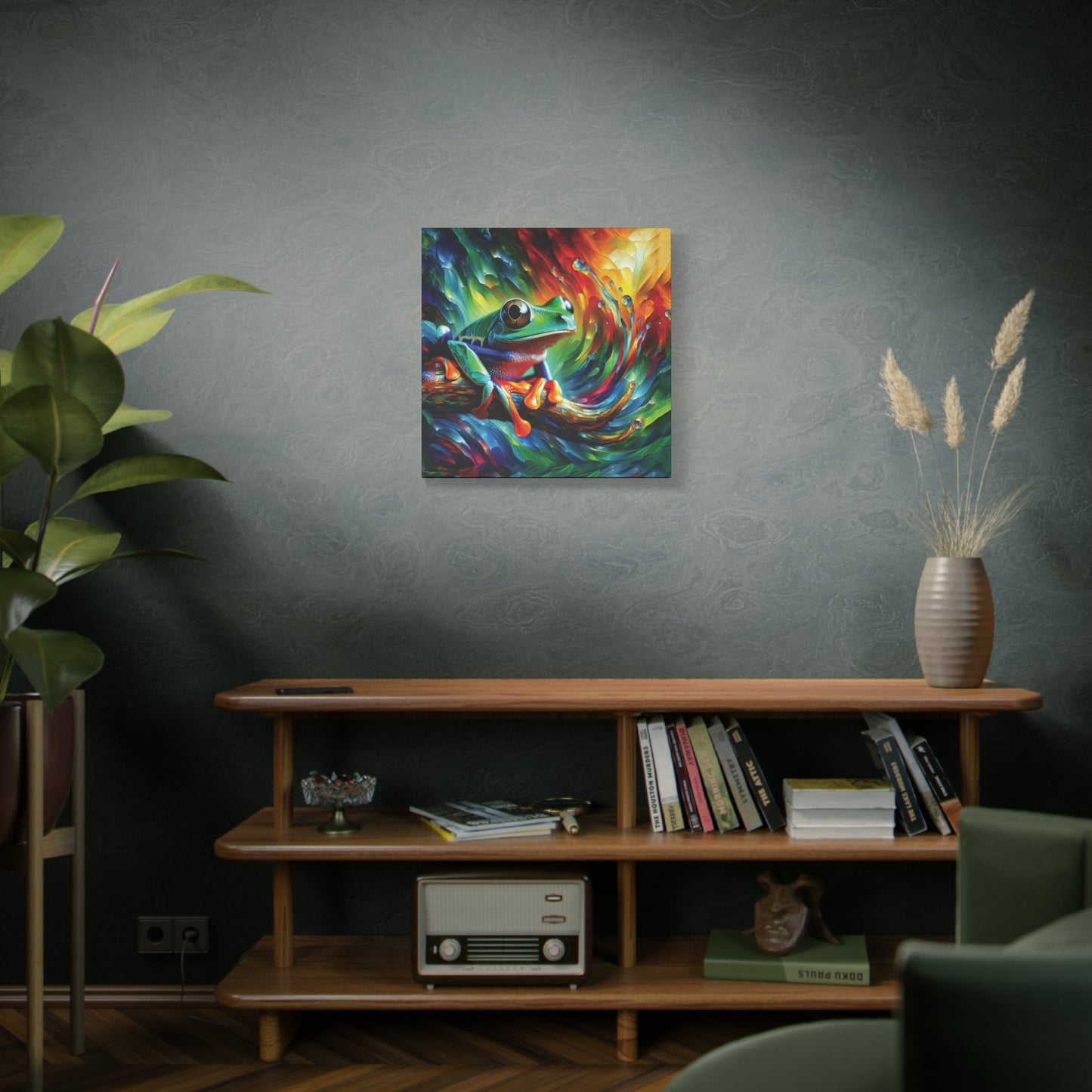 Treefrog Swirl Expressionist Canvas Art Print