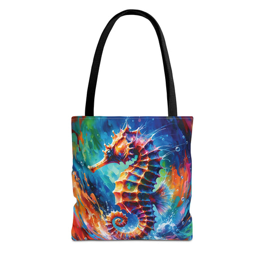 Expressionist Seahorse Tote Bag