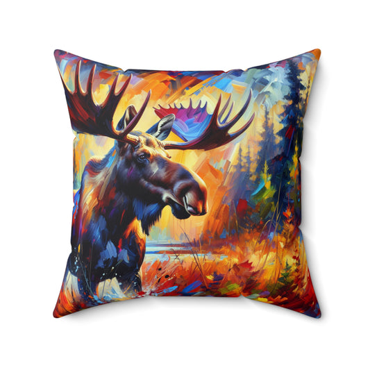 Sunset Moose - Square Pillow