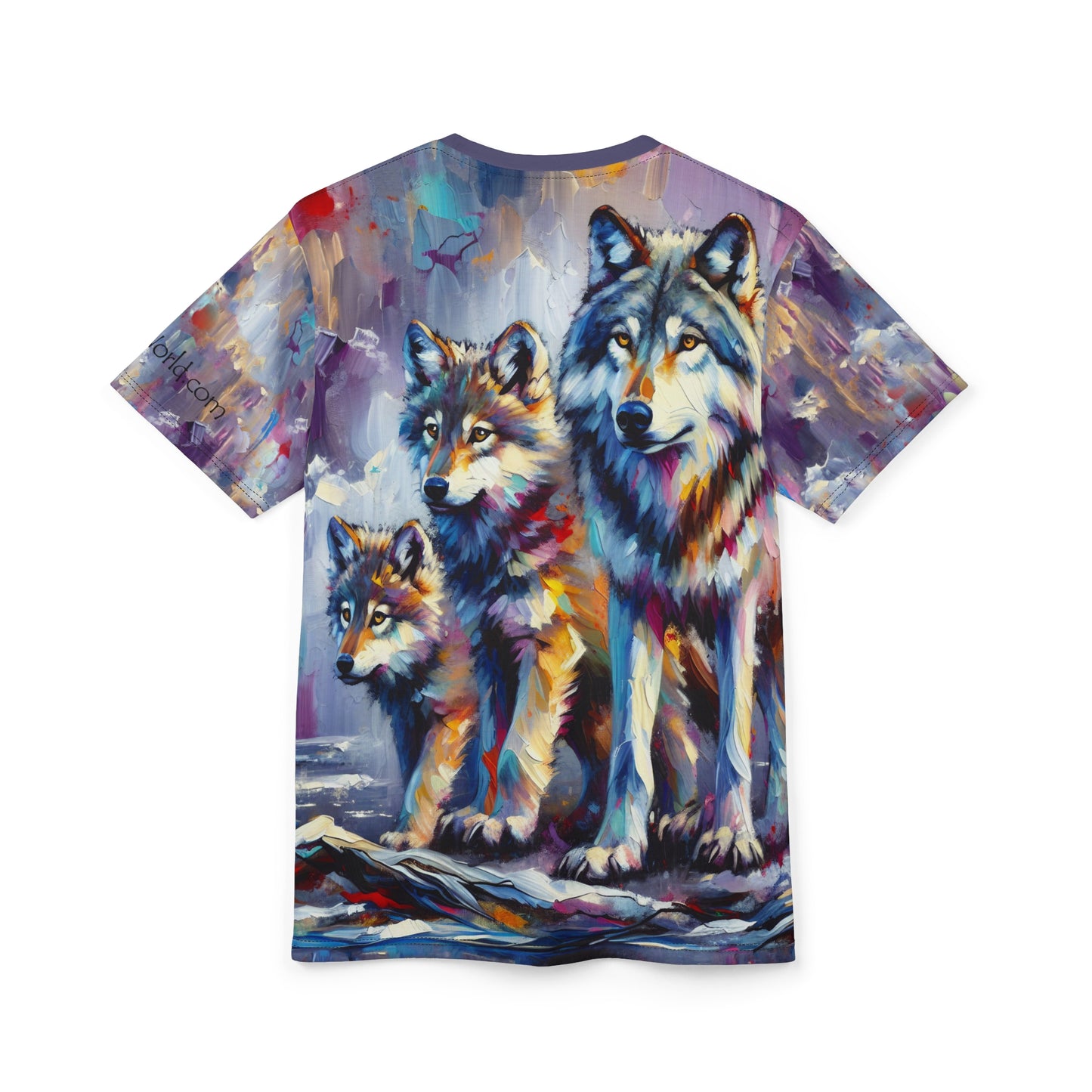 Wolf with Juveniles - Unisex Cut & Sew Tee