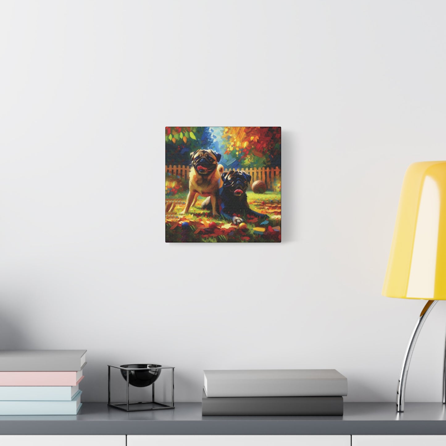 Pug Buddies Expressionist Canvas Art Print