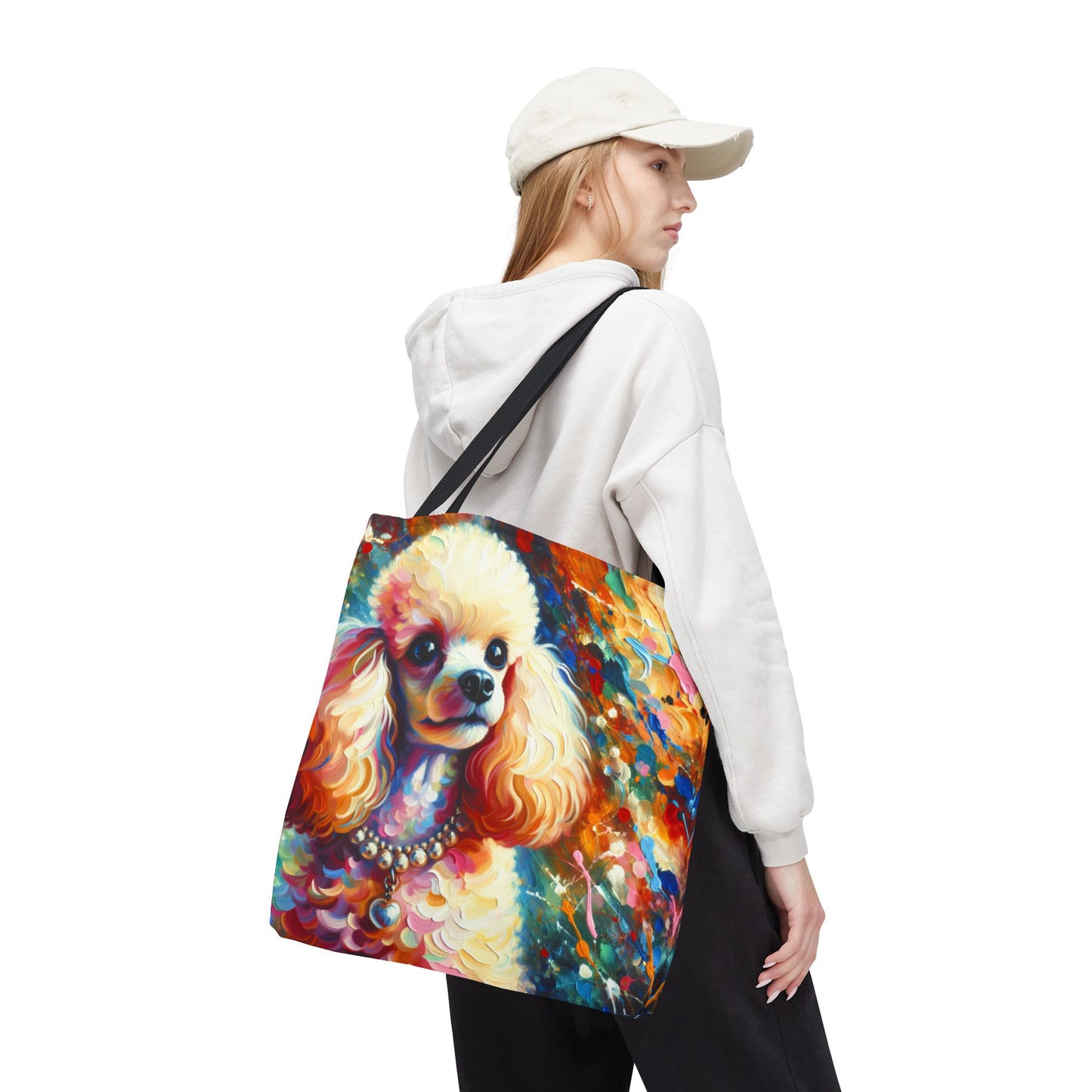 Cream Poodle with Pearls Tote Bag
