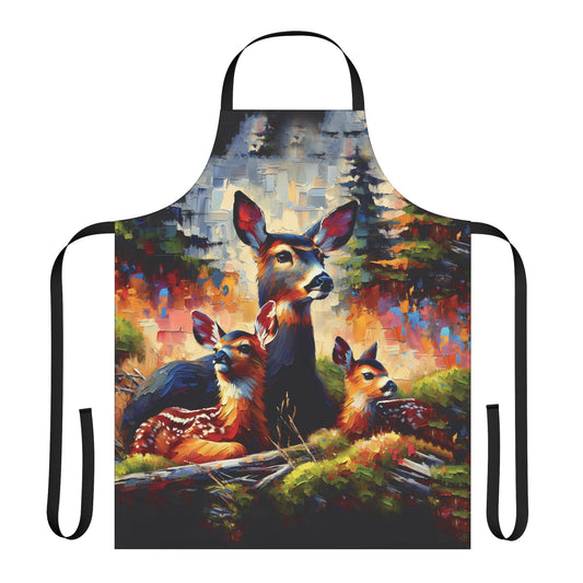 Black Tail Doe with Fawns - Apron