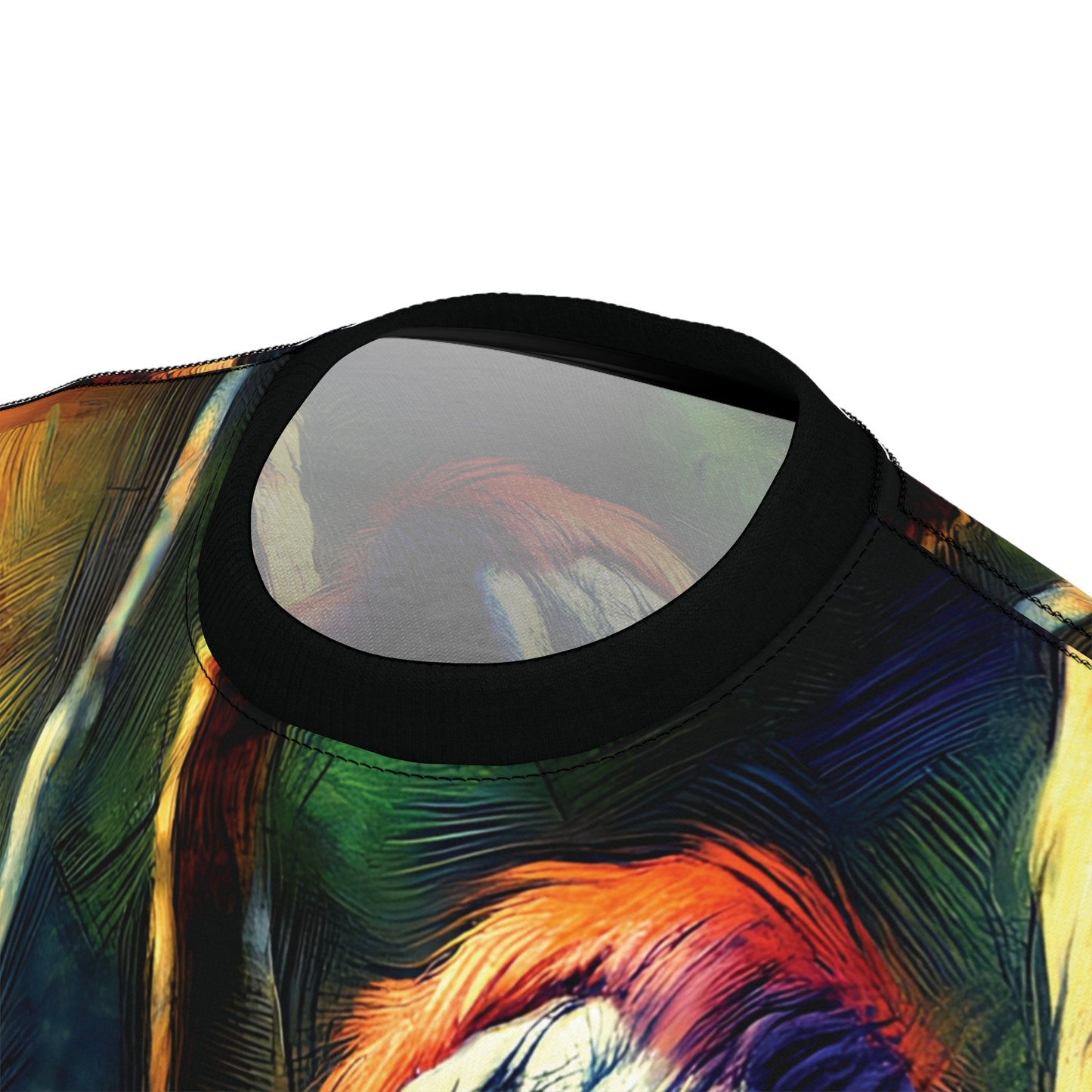 Orangutan in Tree Vibrant Art Tee | Colorful Unisex Cut & Sew T-Shirt, Wildlife Apparel, Unique Graphic Tee, Birthday Gift