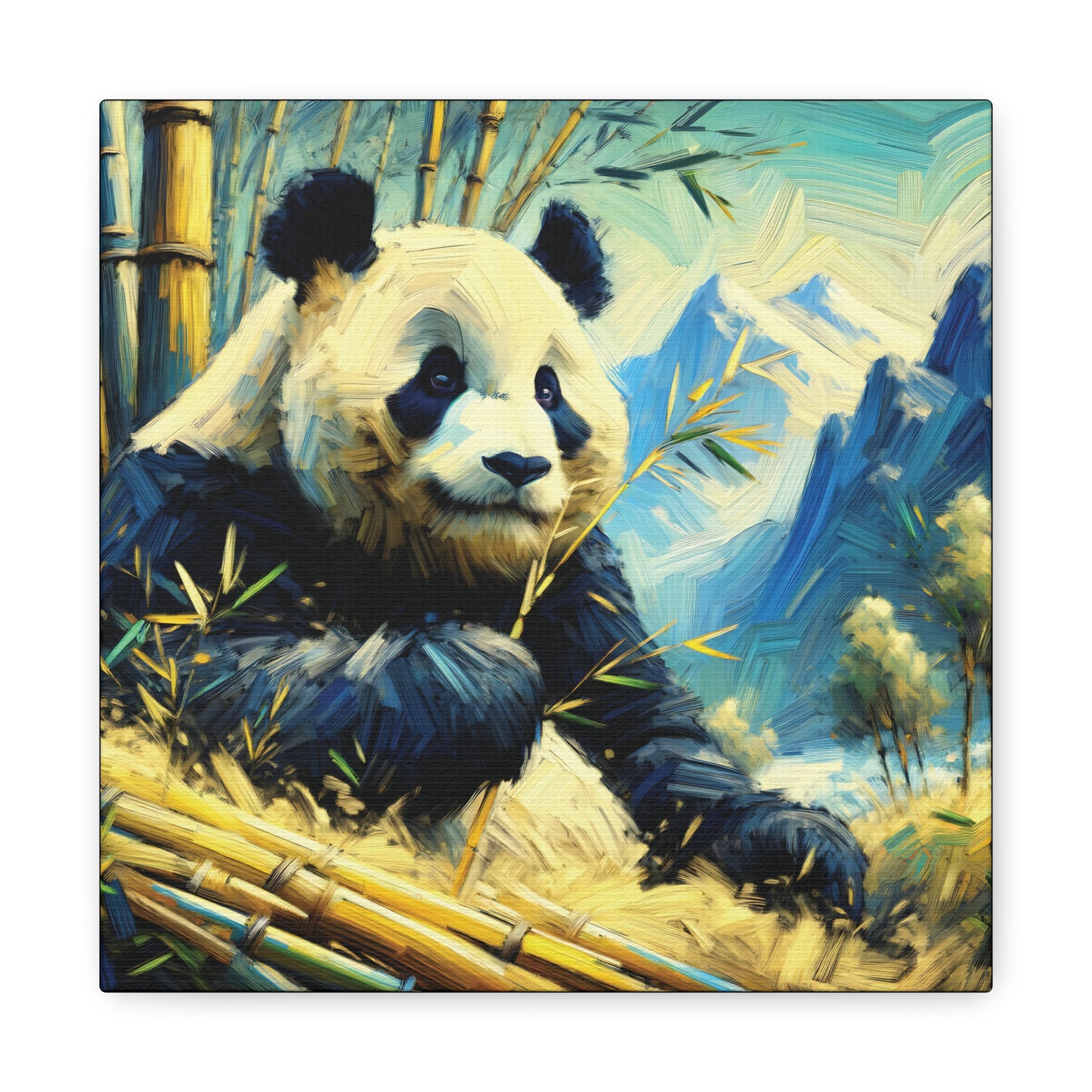 Canvas Wall Art - Giant Panda in Bamboo Forest, Contemporary Impressionist Style Print
