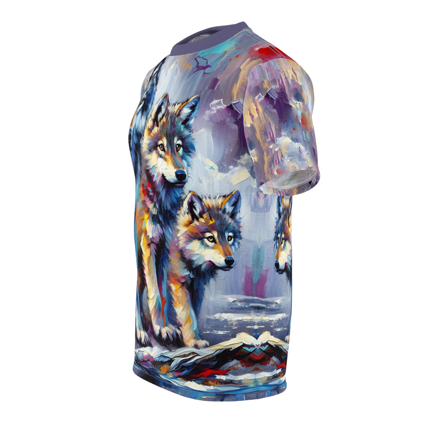 Wolf with Juveniles - Unisex Cut & Sew Tee