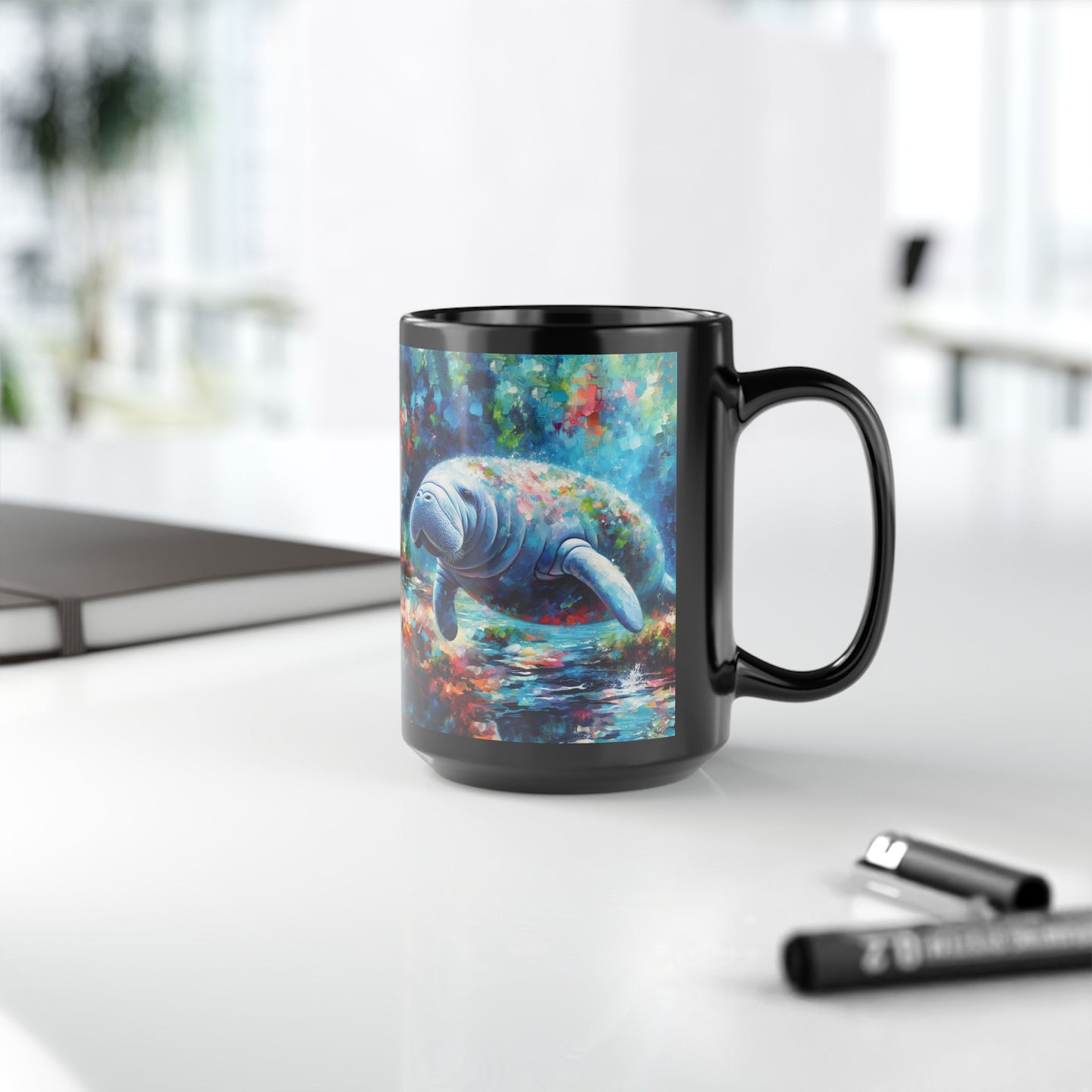 Manatee Garden - Black Mug (11oz, 15oz)