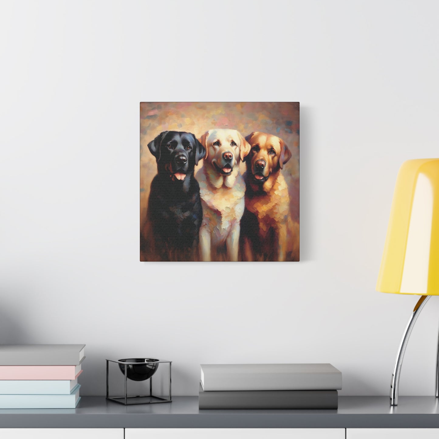 Canvas Print Labrador Retriever Trio Impressionist Style Art