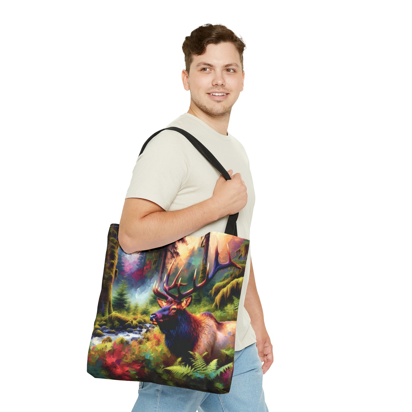 Roosevelt Elk in Hoh Rainforest - Tote Bag