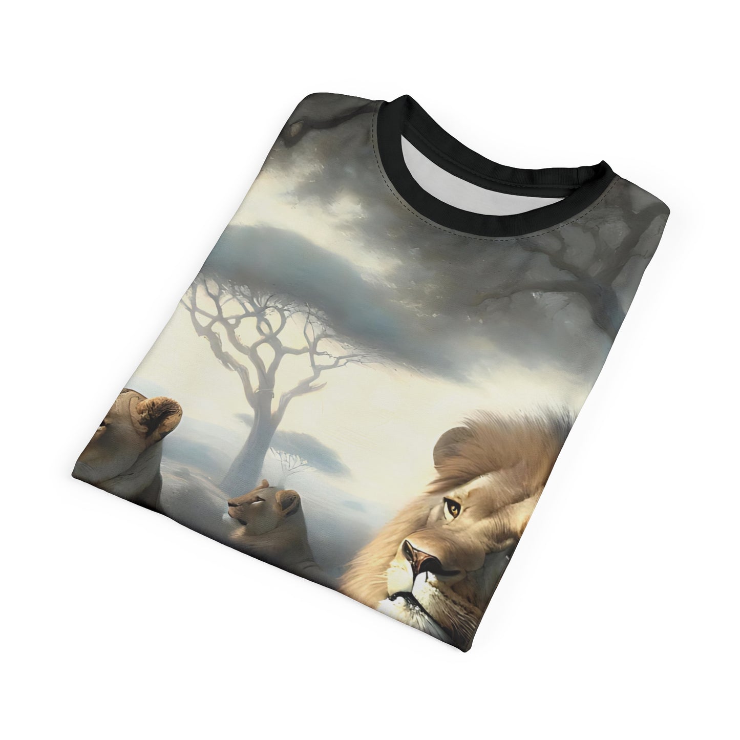 Lion's Pride Art Tee | Colorful Unisex Cut & Sew T-Shirt, Wildlife Apparel, Unique Graphic Tee, Birthday Gift