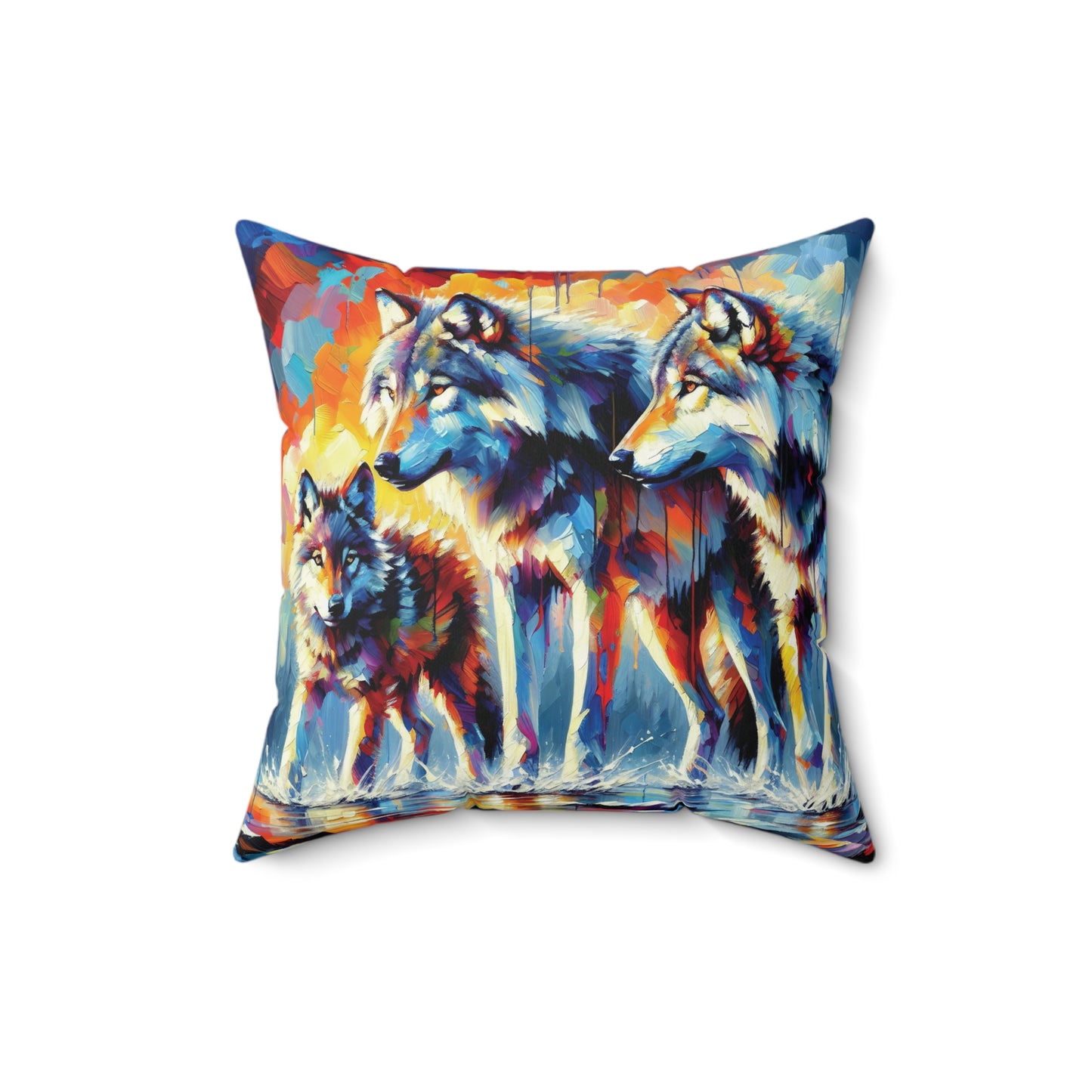 Reigning Wolves - Square Throw Pillows