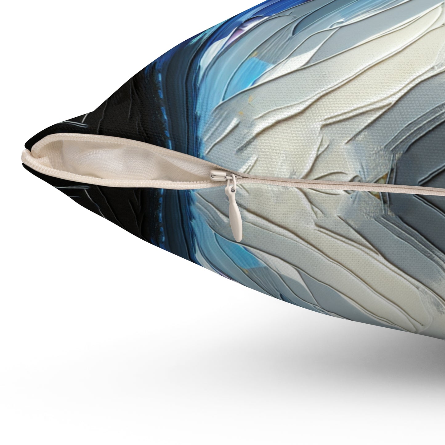 Grey and White Cat - Square Throw Pillows