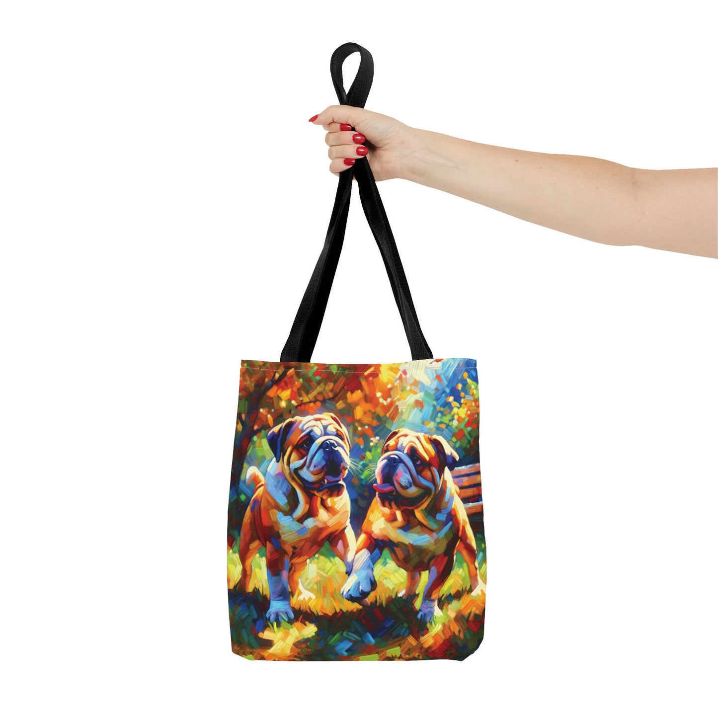 Playful Bulldogs - Colorful Artistic Tote Bag