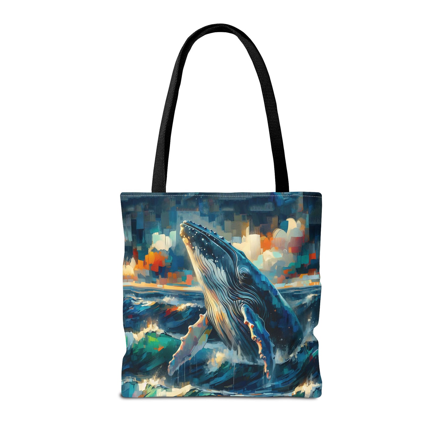 Humpback Breaching - Impressionist Art Style Tote Bag