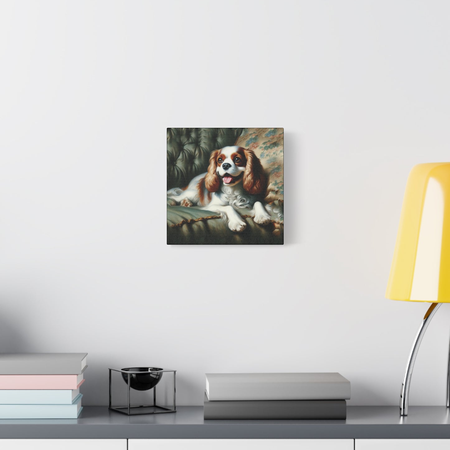 Cavalier King Charles Spaniel on Sofa Impressionist Canvas Art Print