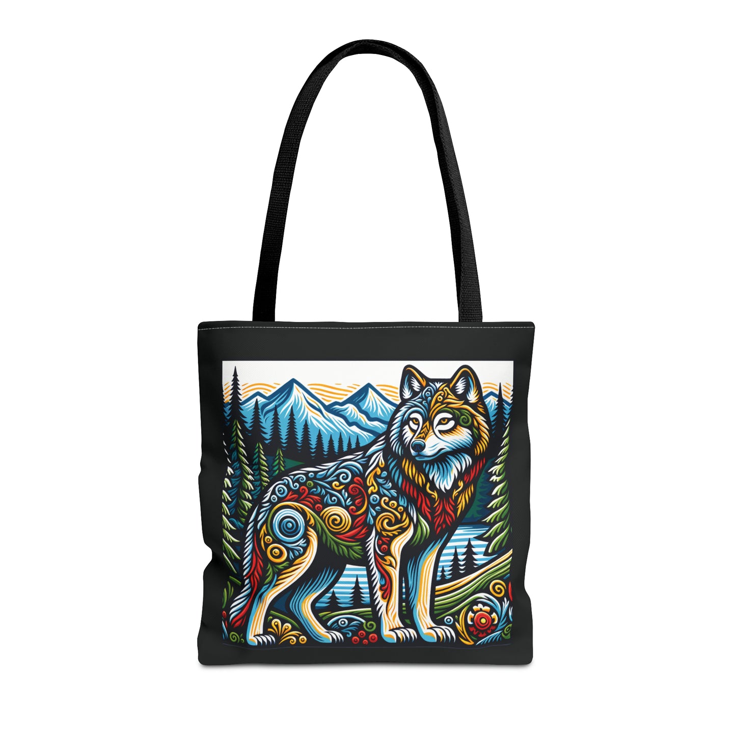Folk Art Wolf - Tote Bag