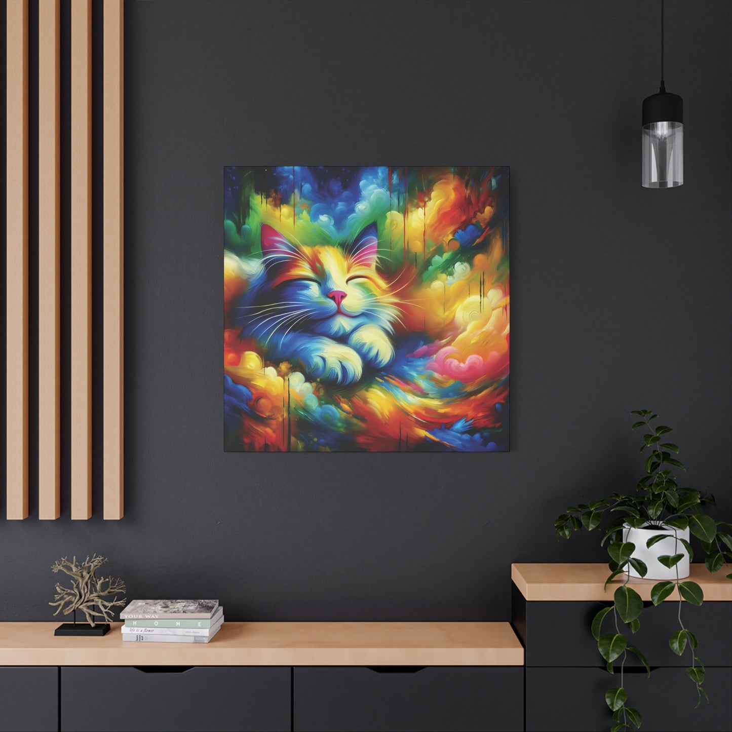 Canvas Wall Art - Blissful Calico - Modern Expressionist Art Style