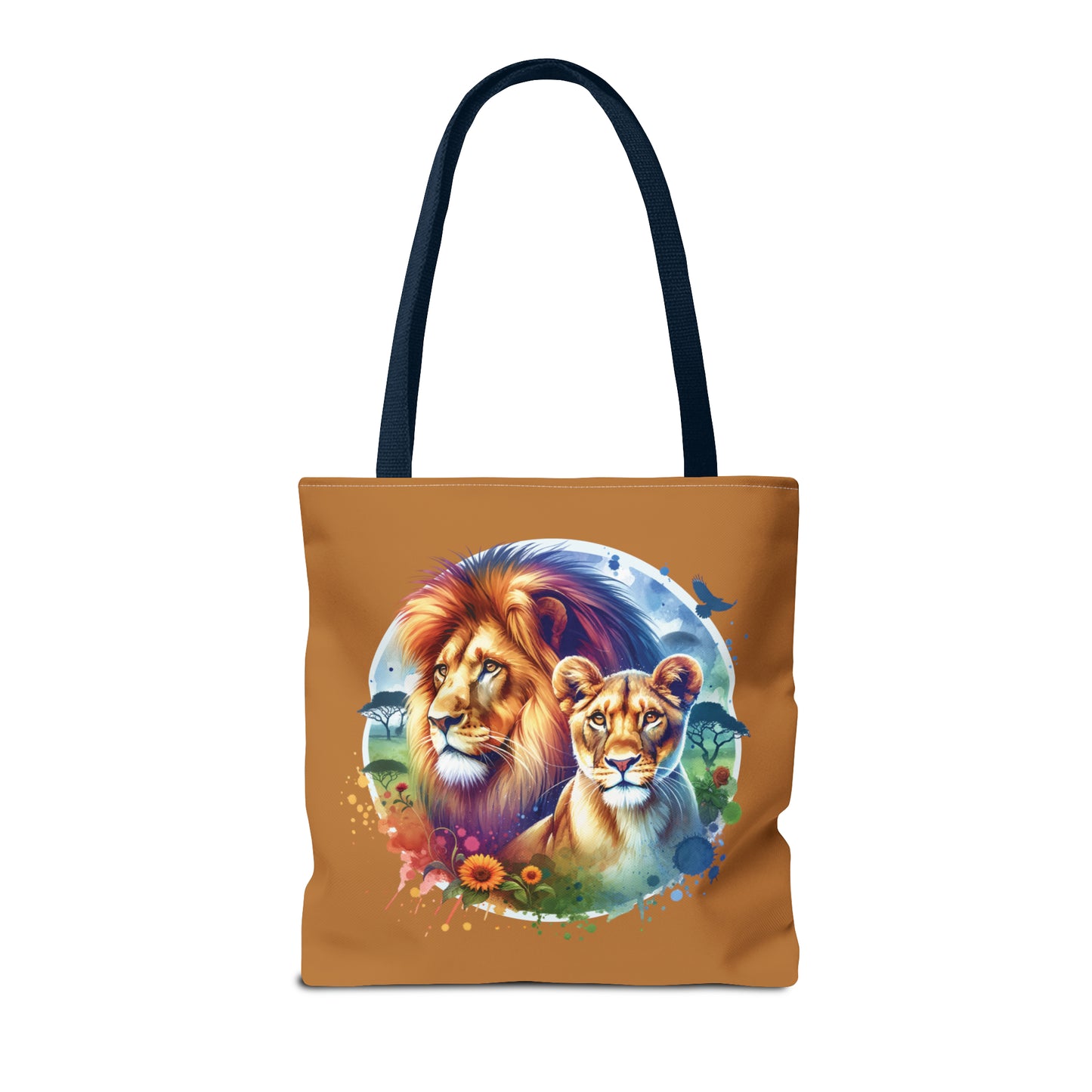 Lion and Lioness Watercolor - Tote Bag