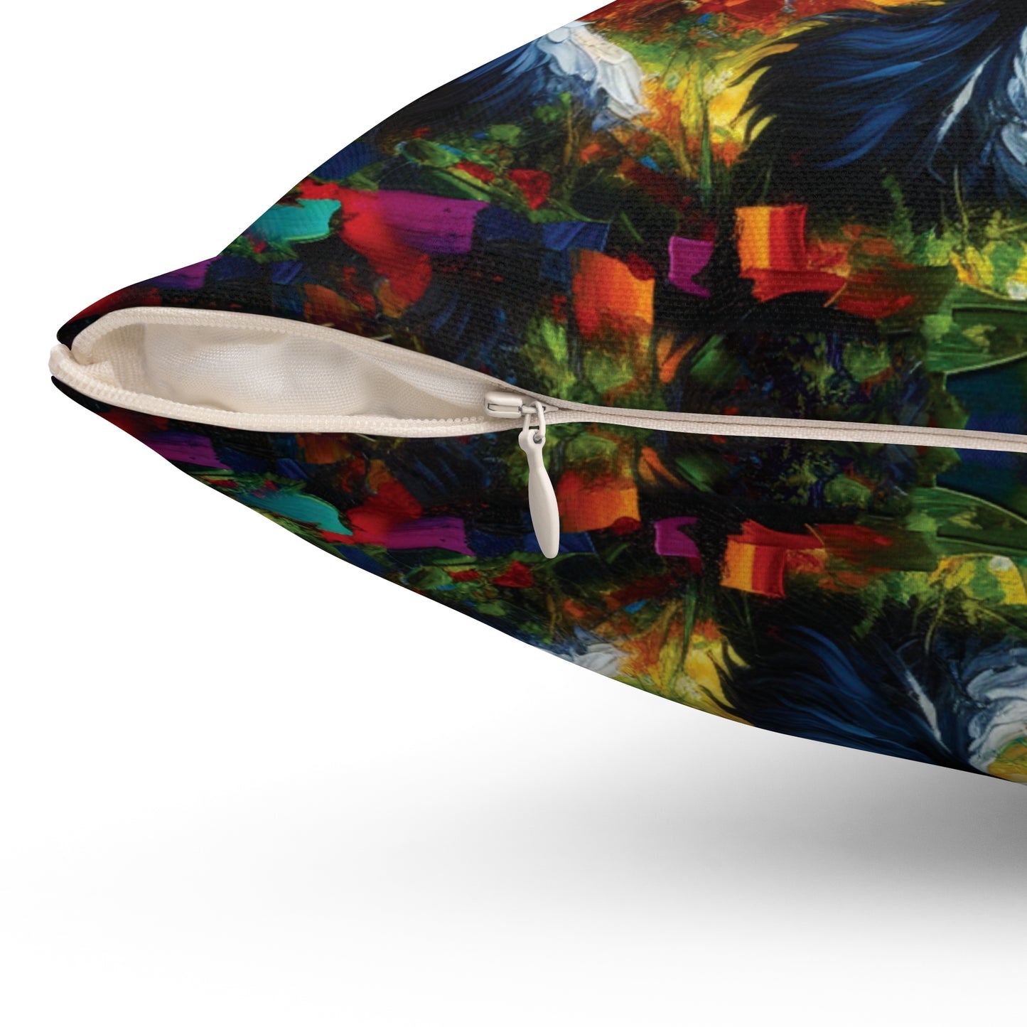 Elegant Black Stallion Unicorn - Square Throw Pillows