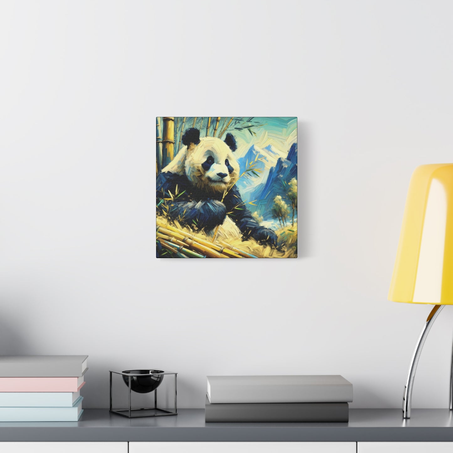 Canvas Wall Art - Giant Panda in Bamboo Forest, Contemporary Impressionist Style Print