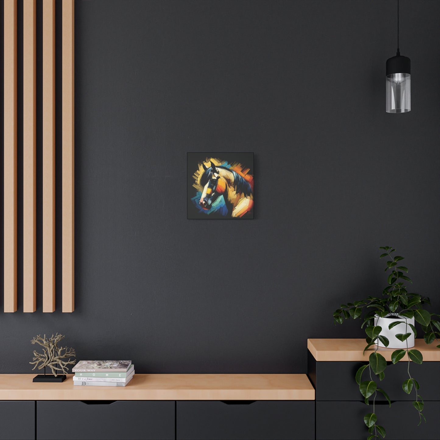 Horse Canvas Print - Bold Buckskin Horse Expressionist Canvas Wall Art