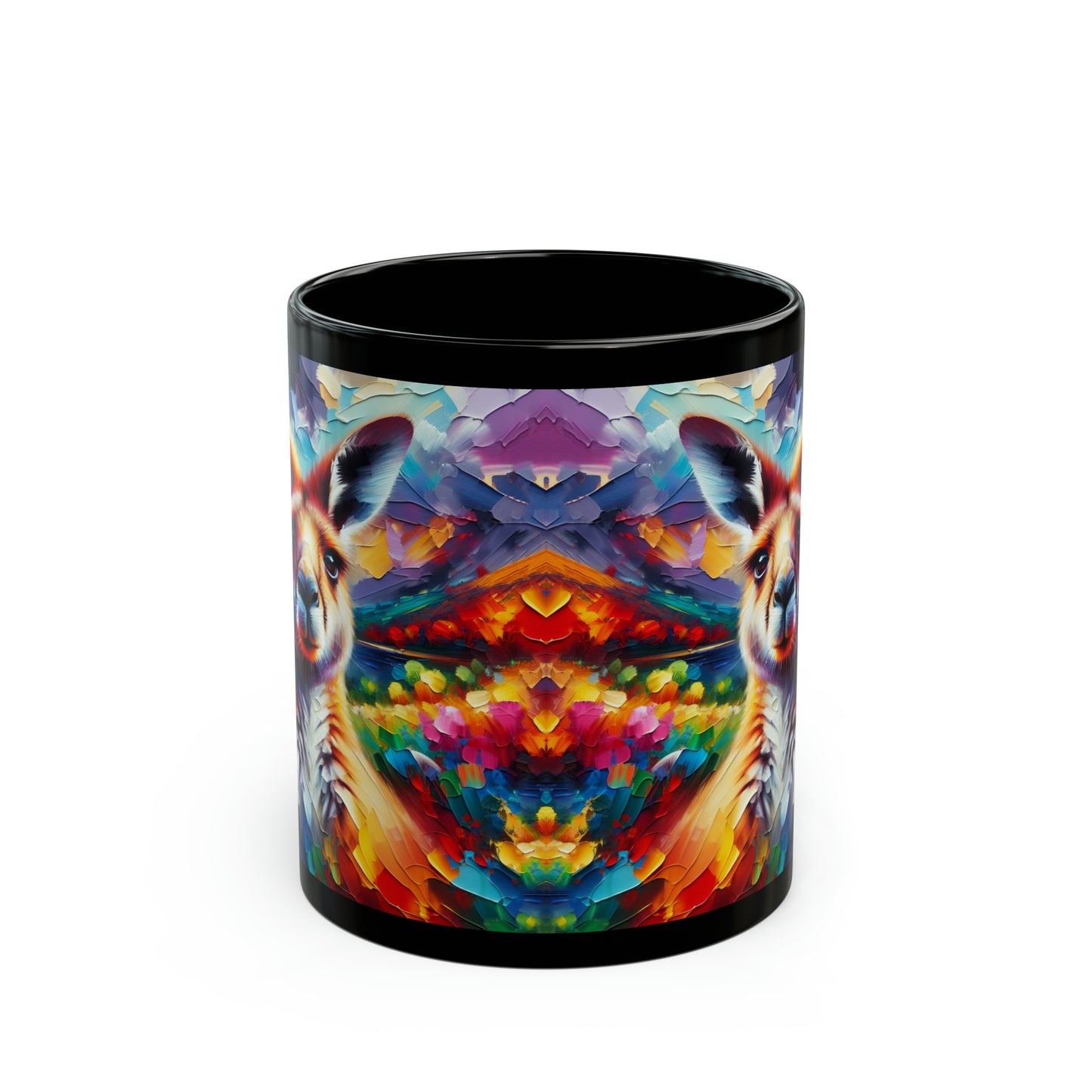 Kangaroo Photo Bomb - Black Mugs (11oz, 15oz)