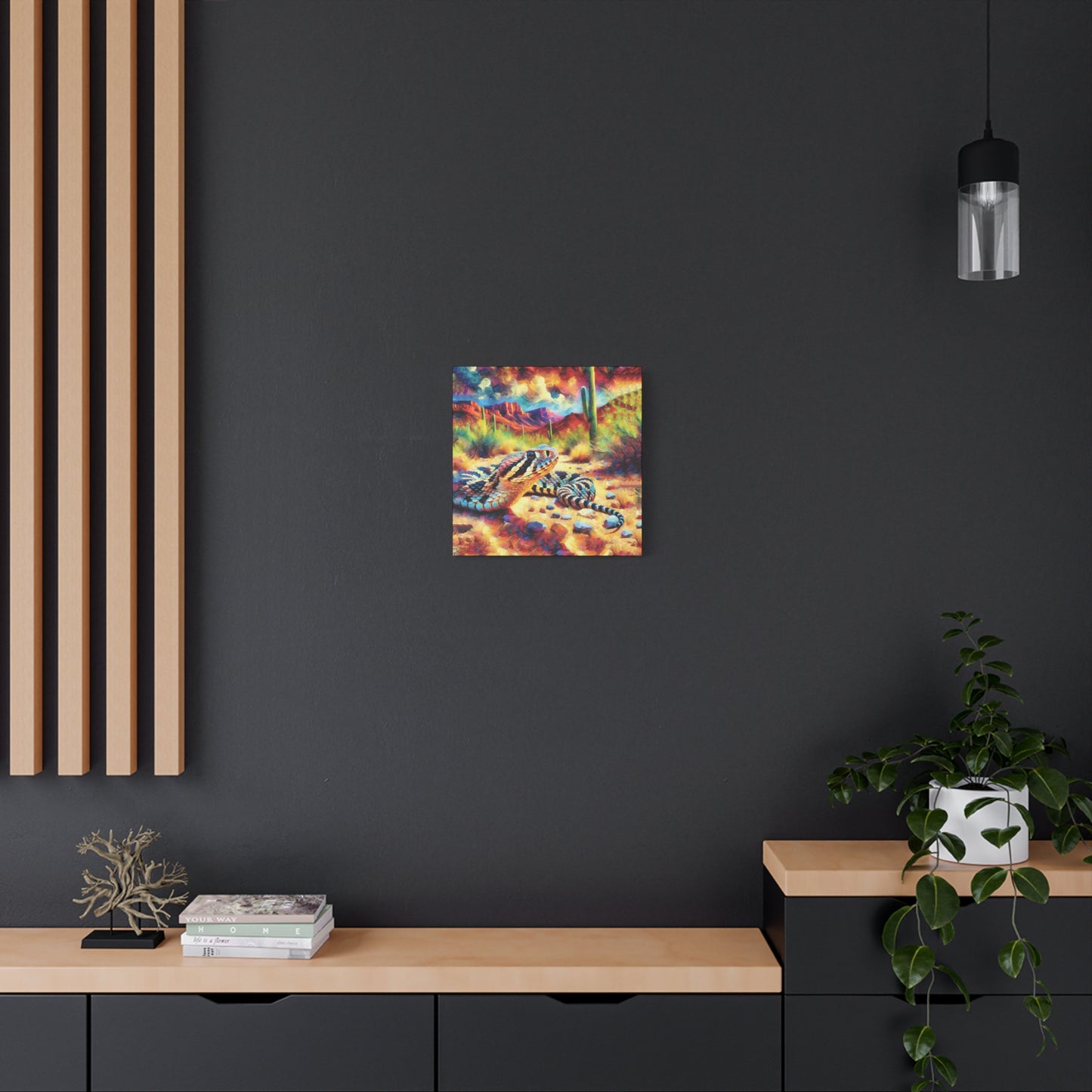 Desert Rattlesnake Expressionist Canvas Art Print