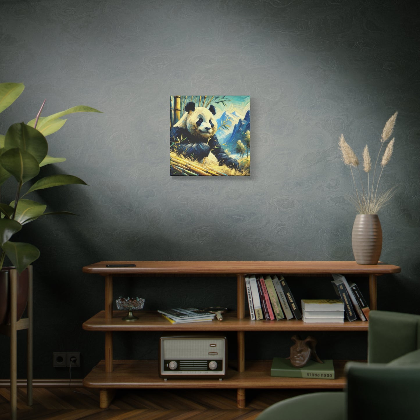 Canvas Wall Art - Giant Panda in Bamboo Forest, Contemporary Impressionist Style Print