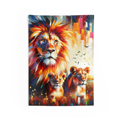 Lion Family Indoor Wall Tapestries