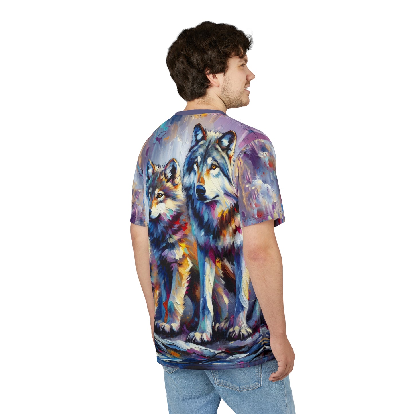 Wolf with Juveniles - Unisex Cut & Sew Tee