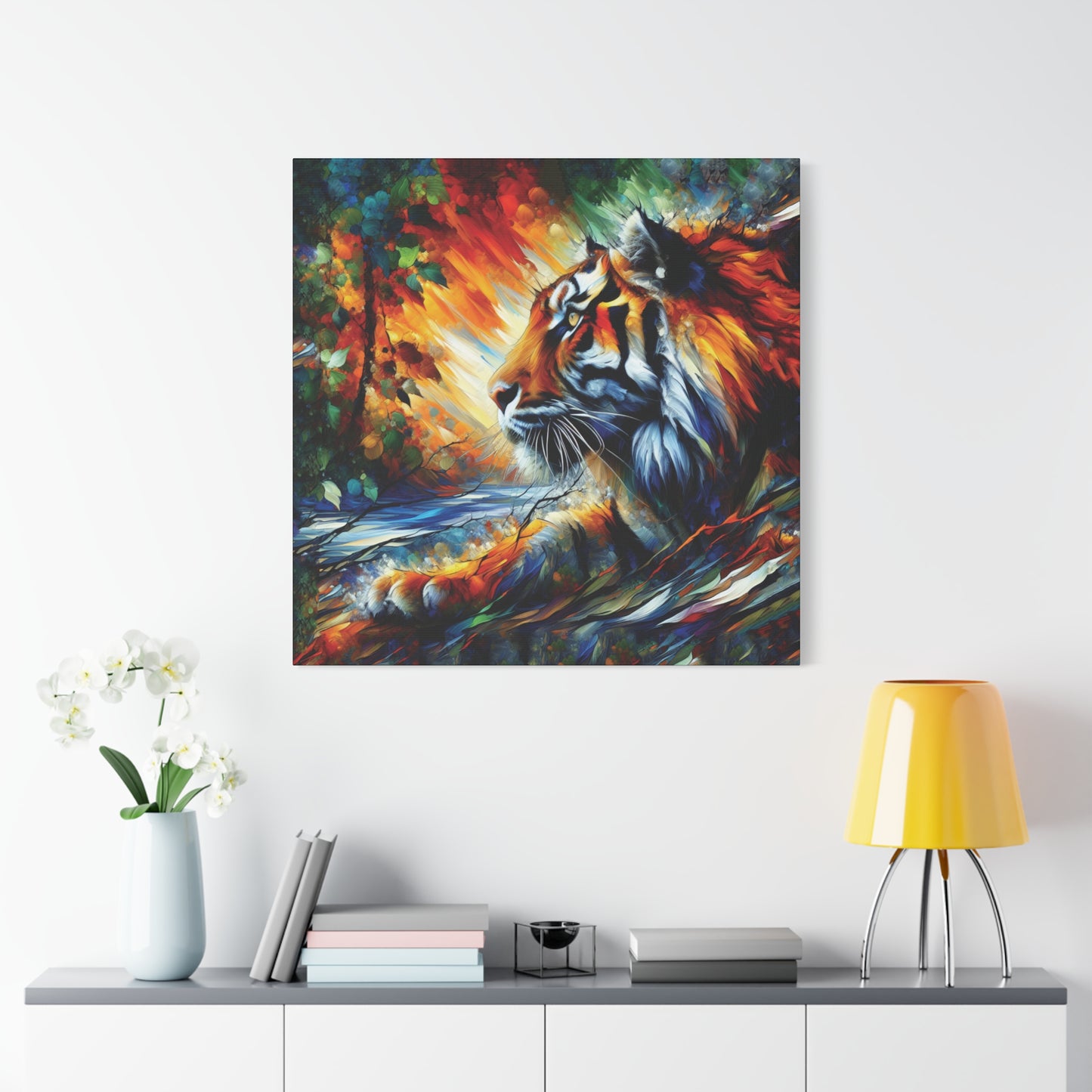 Tiger Art Print - Tiger Focus Expressionist Canvas Wall Art