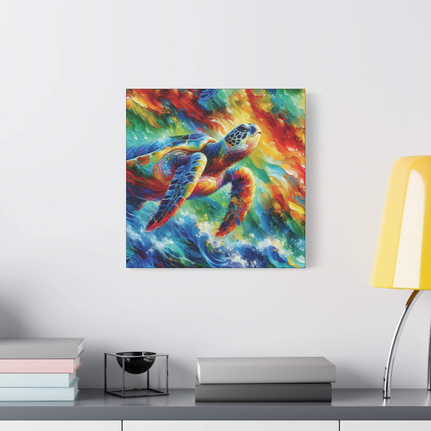 Canvas Wall Art - Sea Turtle Heading for the Light
