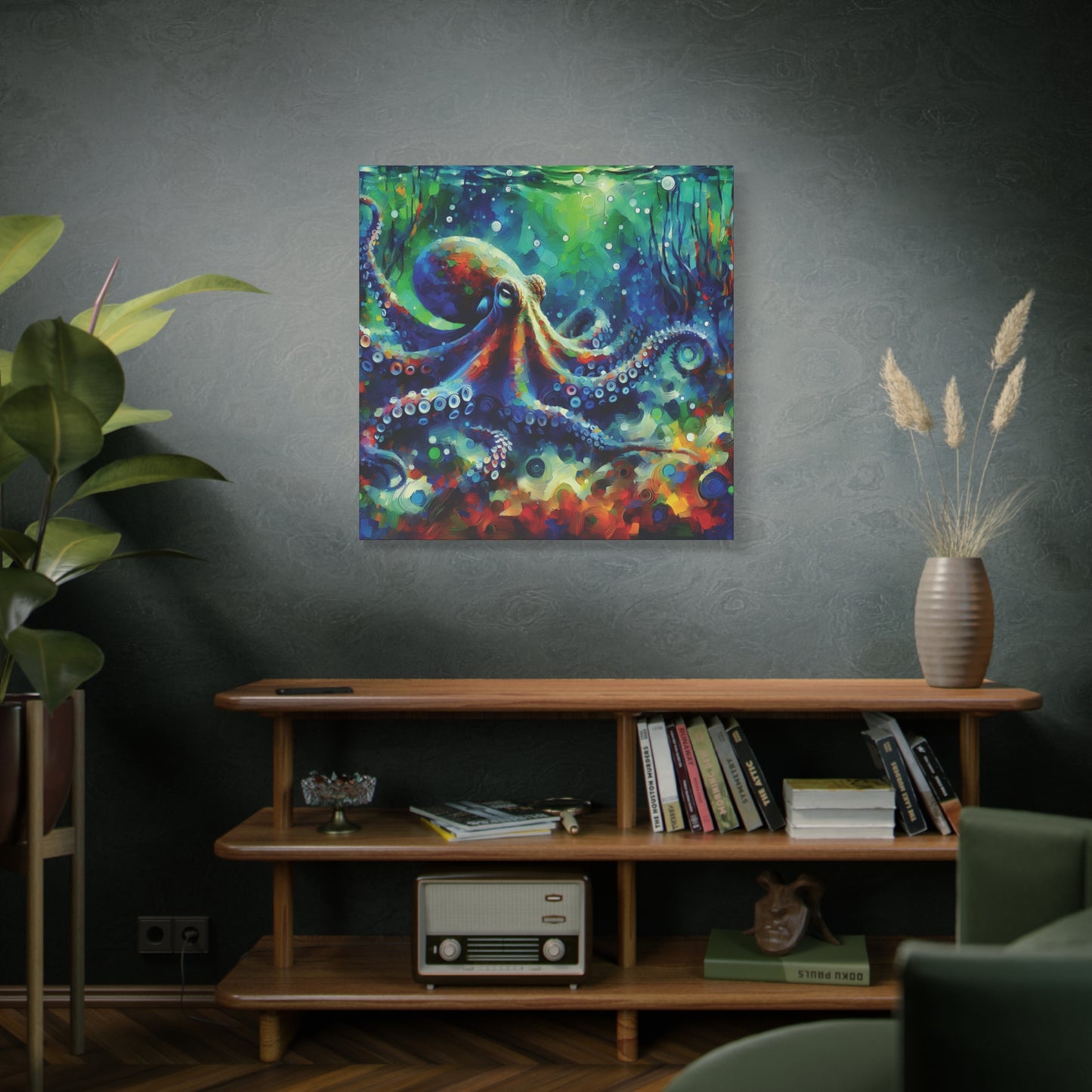 Canvas Wall Art - Octopus Garden Expressionist Style