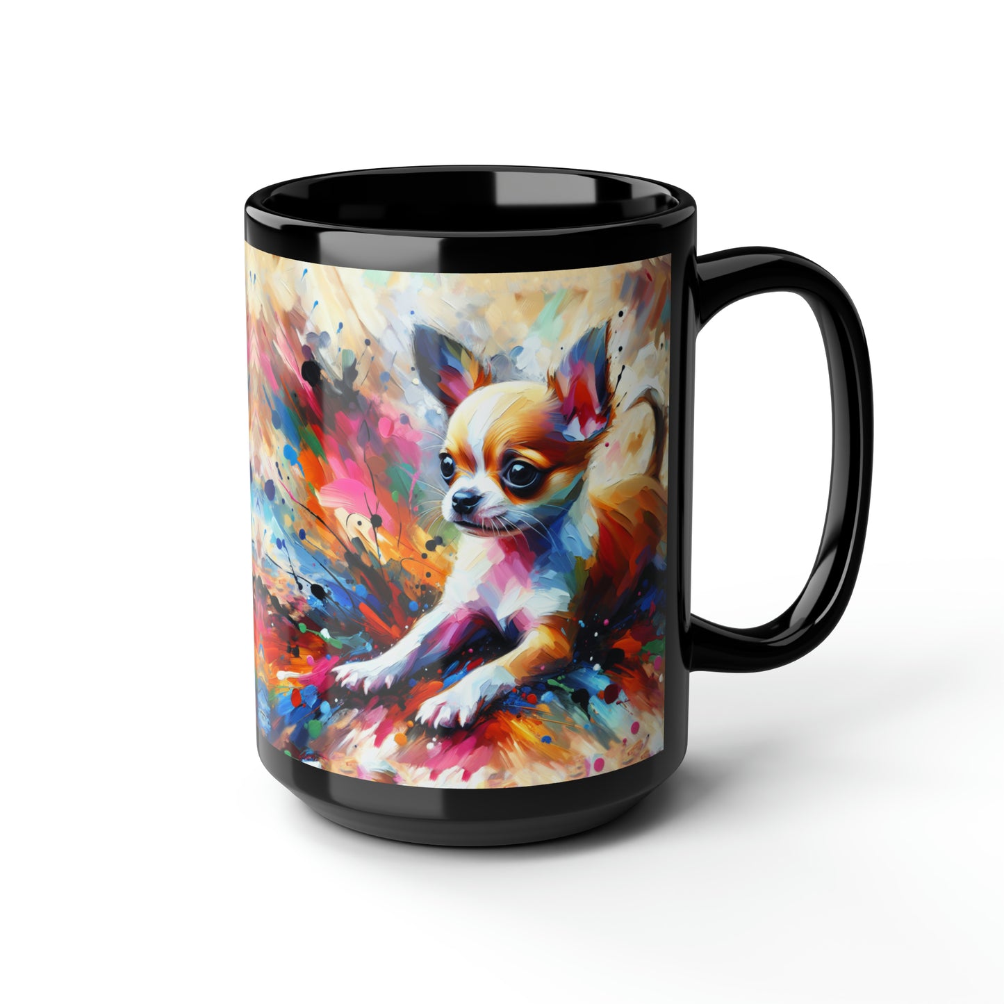 Chihuahua Mayhem - Black Mug, 15oz