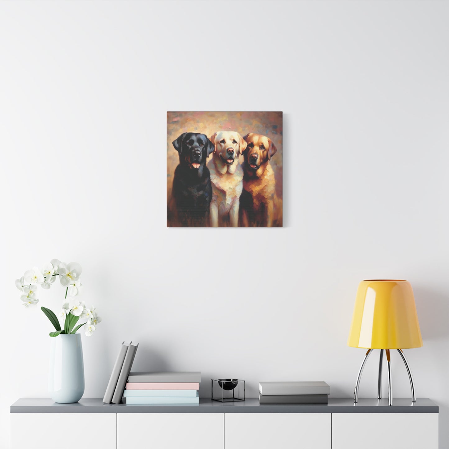 Canvas Print Labrador Retriever Trio Impressionist Style Art