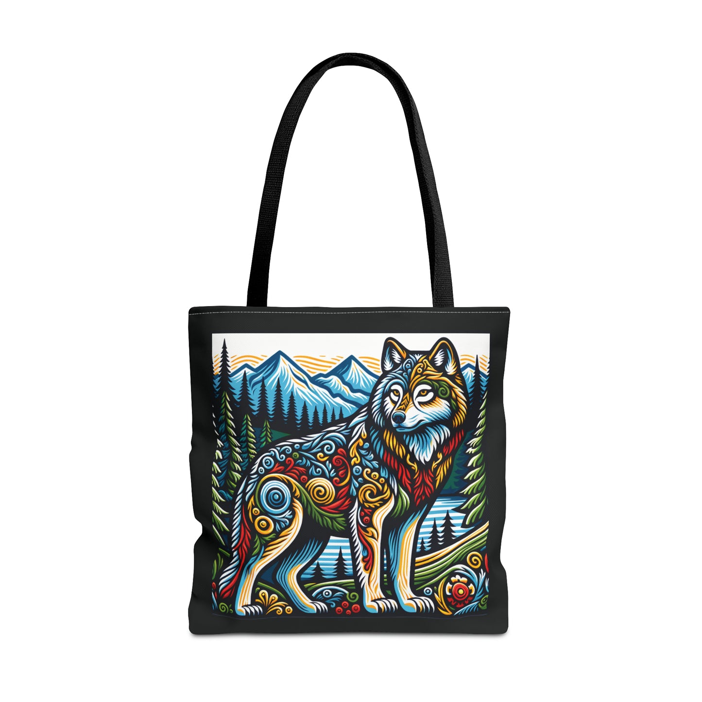 Folk Art Wolf - Tote Bag