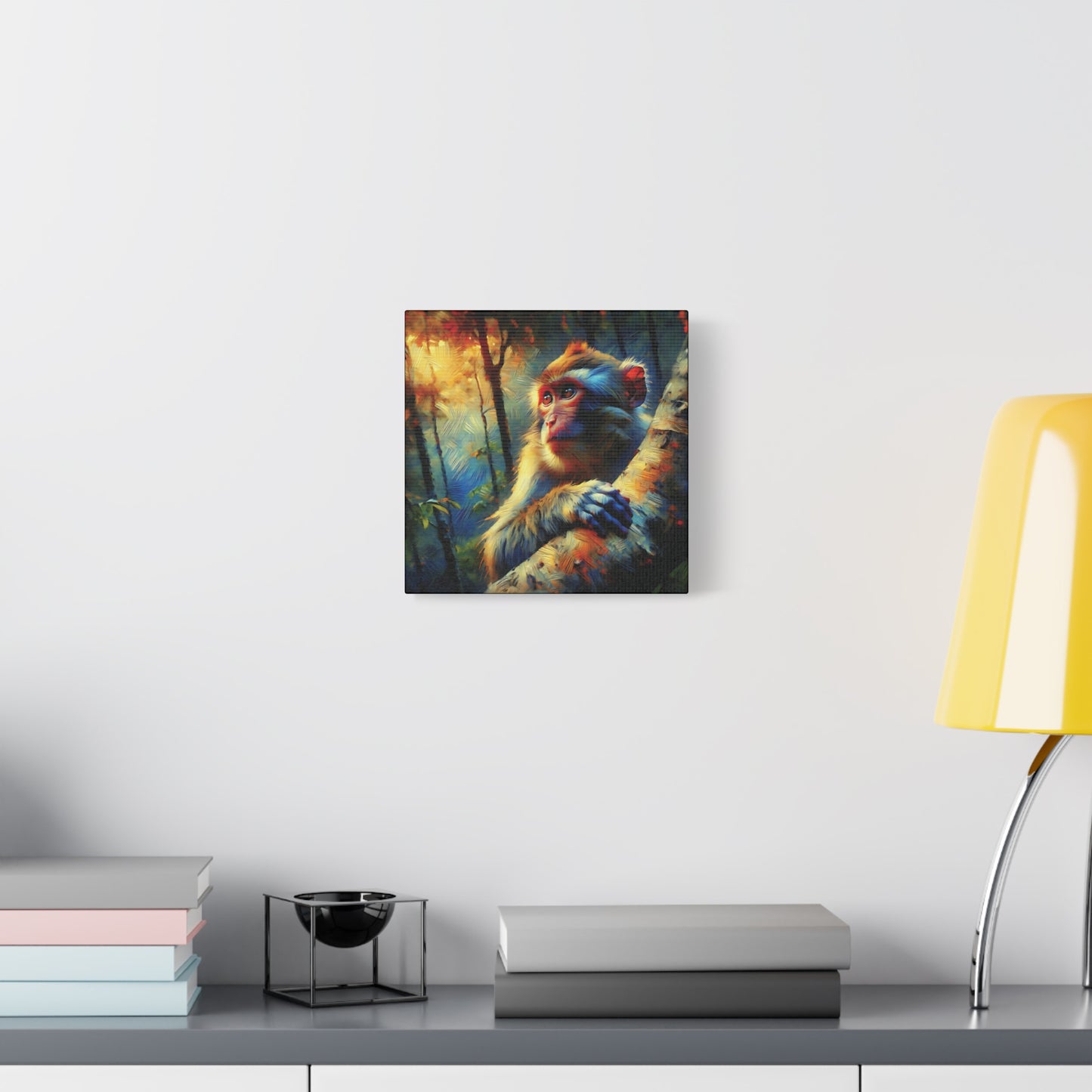 Monkey Wall Art - Rhesus Macaque Expressionist Canvas Art Print